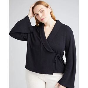 NWT Richer Poorer Bounce Knit Wrap Top Size XL Black Soft Cardigan [a09]